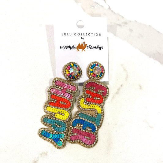 Happy Easter Beaded Earrings